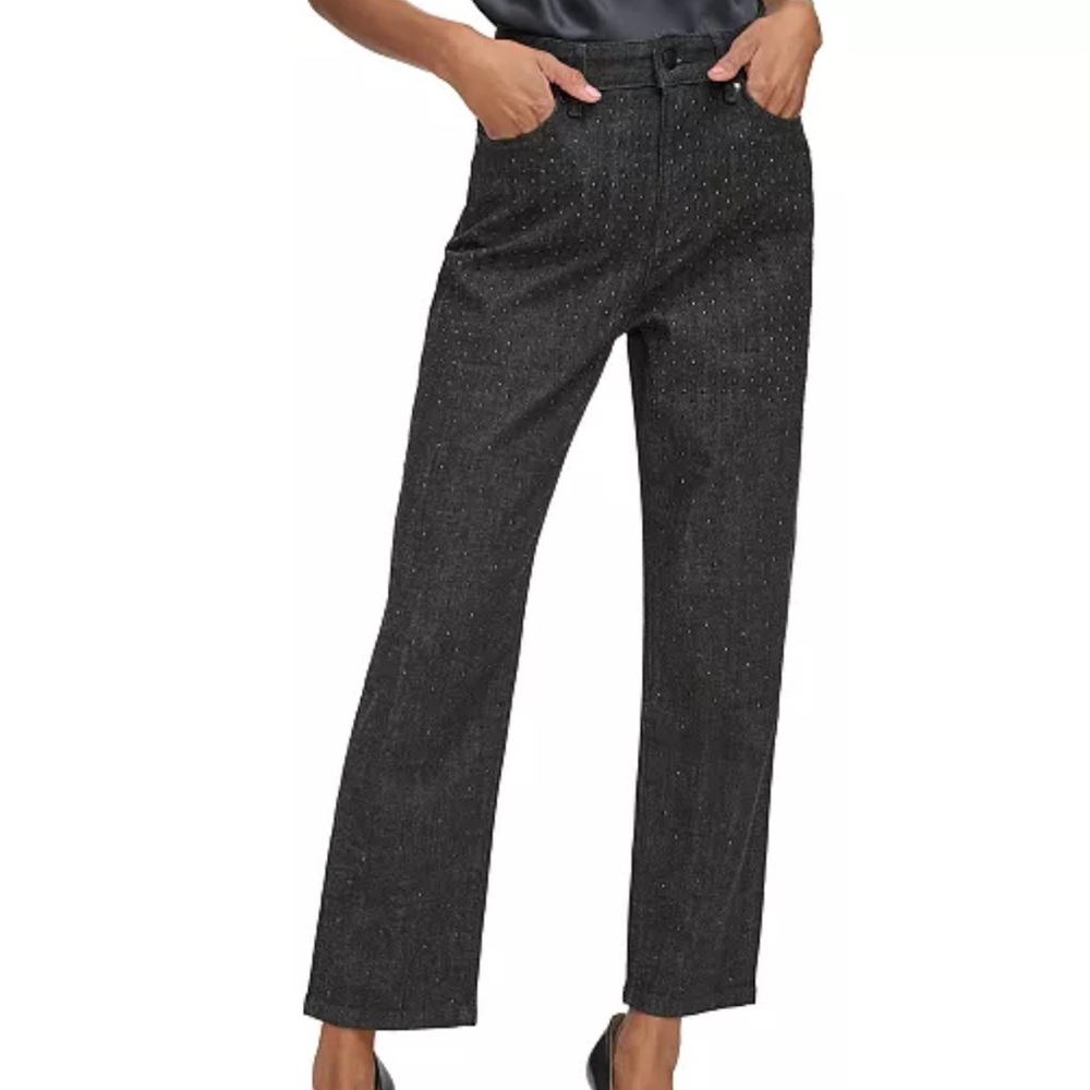 Karl Lagerfeld Paris Cannes High-Rise Straight Leg Cropped Jeans
